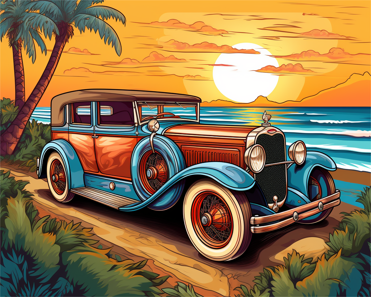 Sunset Cruiser by the Shore