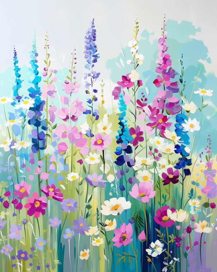 Pastel Meadow Wildflowers