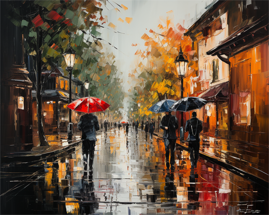 Rainy Street Reflections