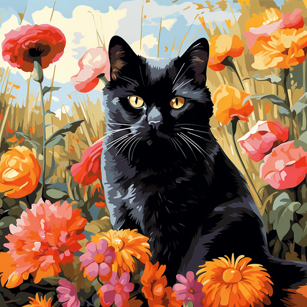 Midnight Garden Cat