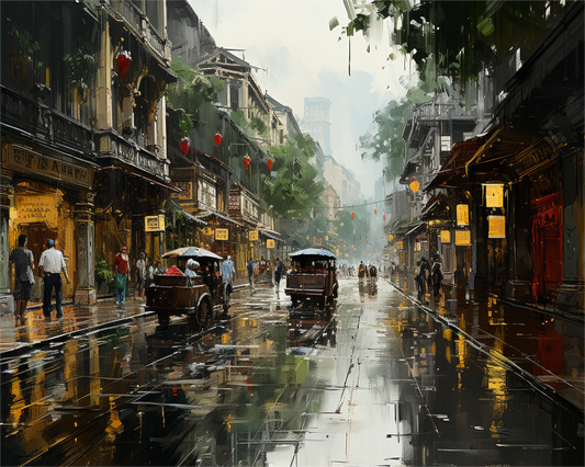 Rainy City Reflections