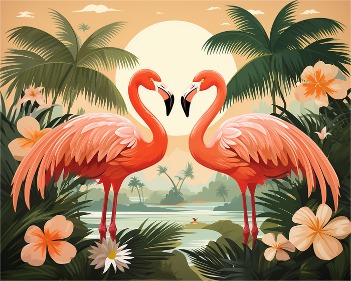 Flamingo Heart Duo
