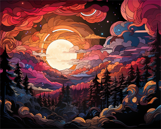 Moonlit Red Grove