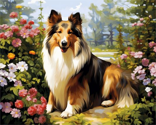 Spring Garden Collie