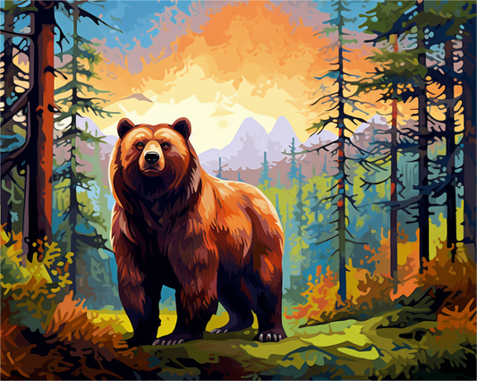 Bear in Forest Light