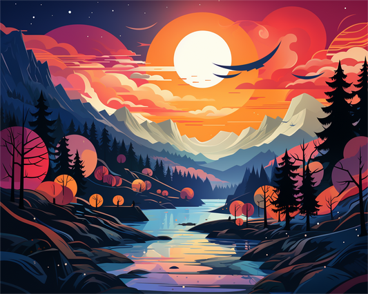 Crimson Lake Sunset