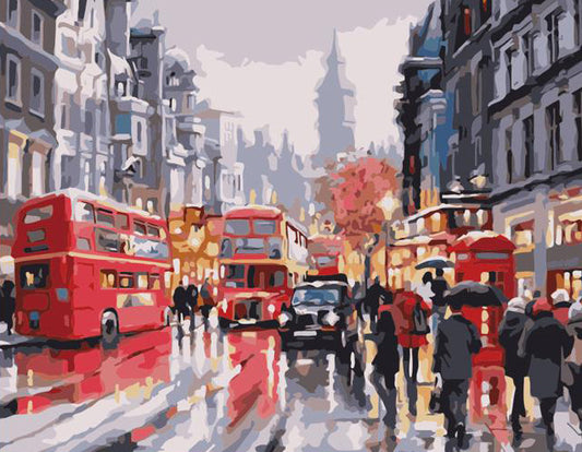 London Rainlit Boulevard