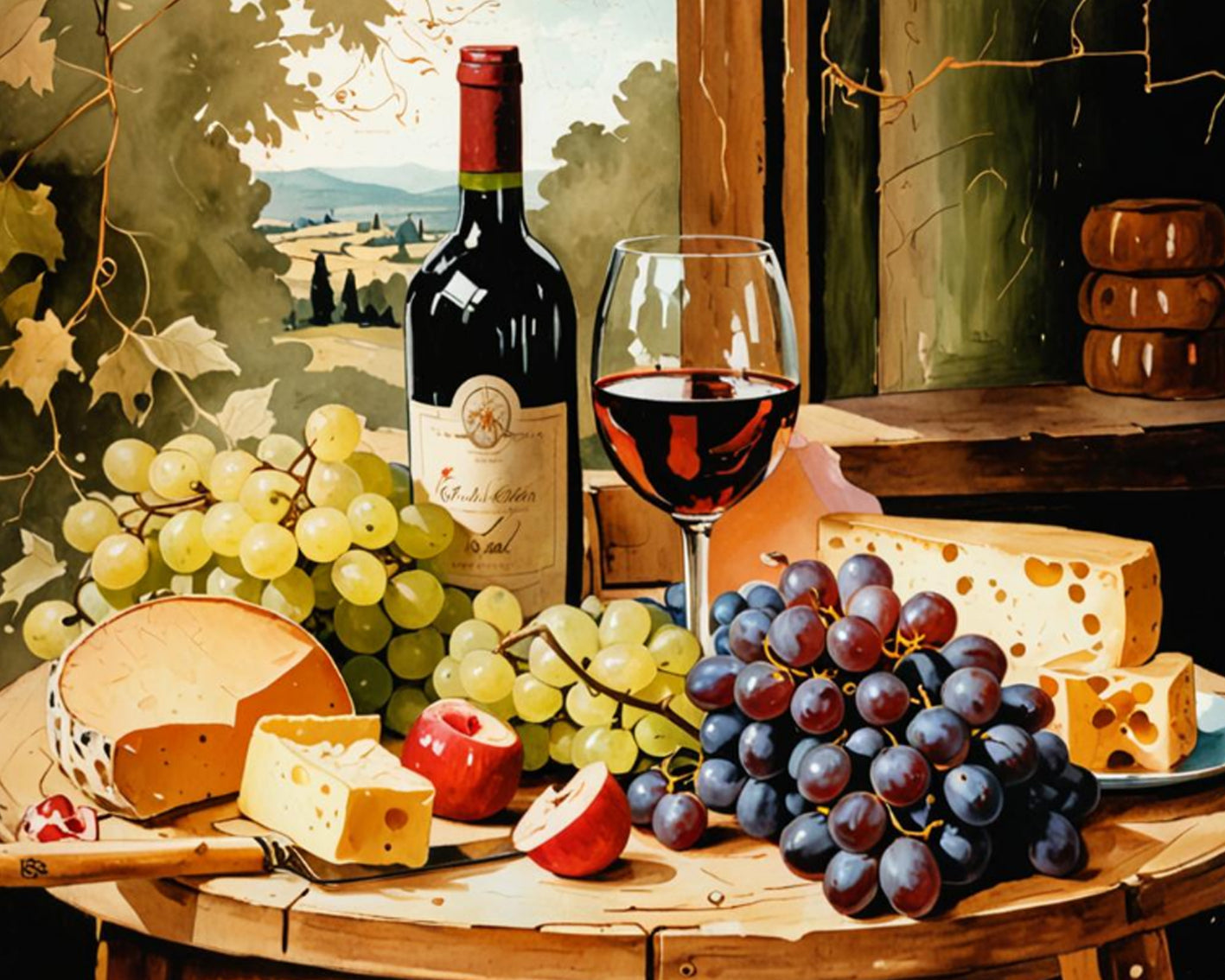 Wine & Harvest Still Life