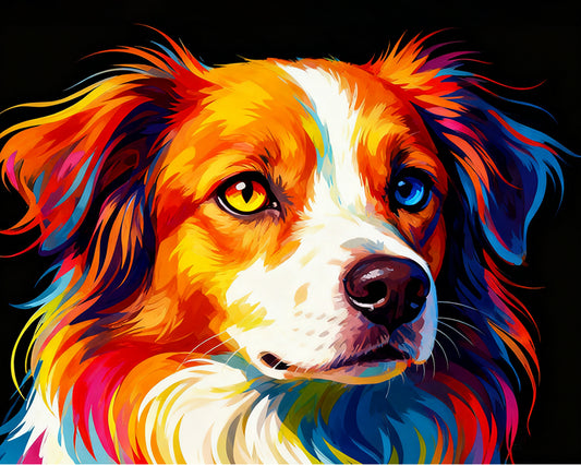Rainbow Pup Portrait