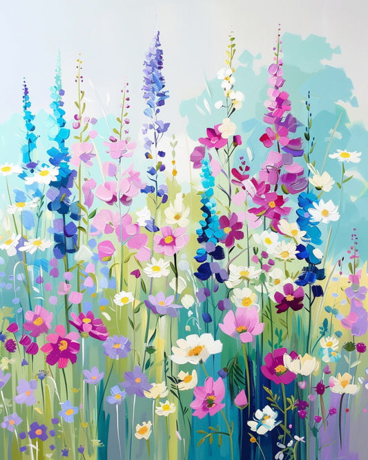 Pastel Meadow Wildflowers