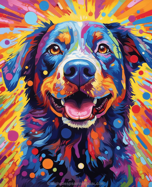 Rainbow Pup Portrait